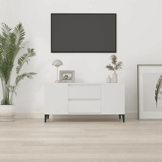 Móvel para TV - Móvel de TV - Armário de TV 102x44,5x50 cm derivados de madeira branco
