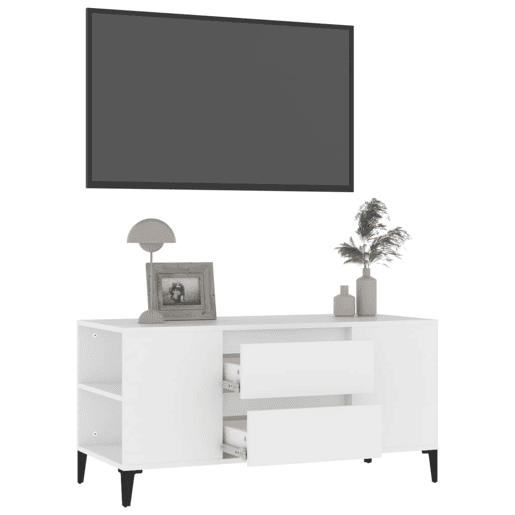Móvel para TV - Móvel de TV - Armário de TV 102x44,5x50 cm derivados de madeira branco