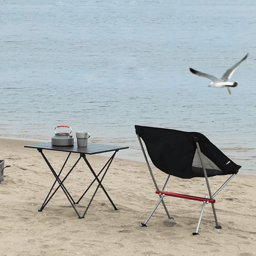 Mesa dobrável Well Home em metal preto 56x40x46cm