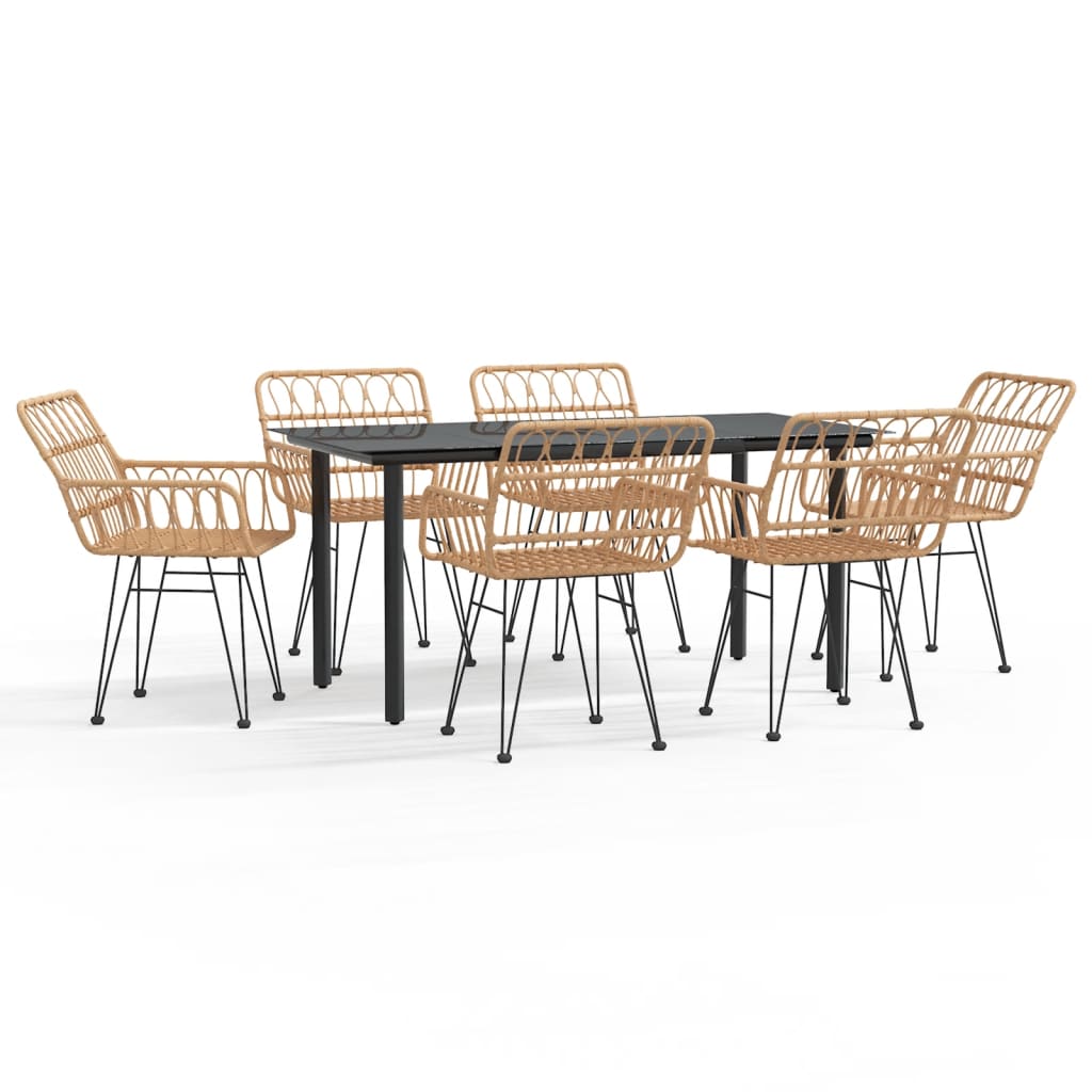 juego de comedor de jardin 7 piezas ratan sintetico