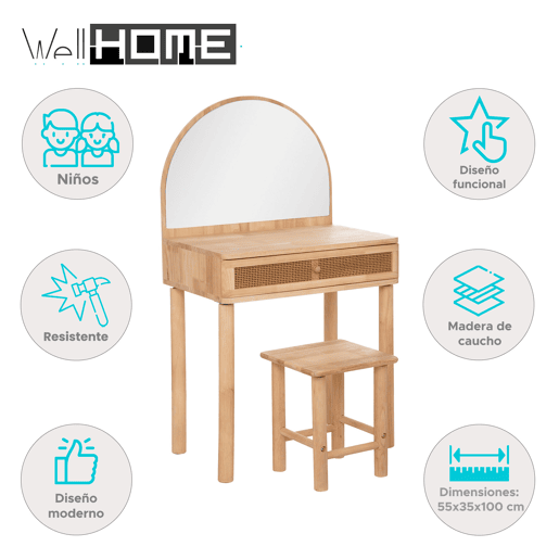 WELL HOME - Penteadeira country + banqueta
