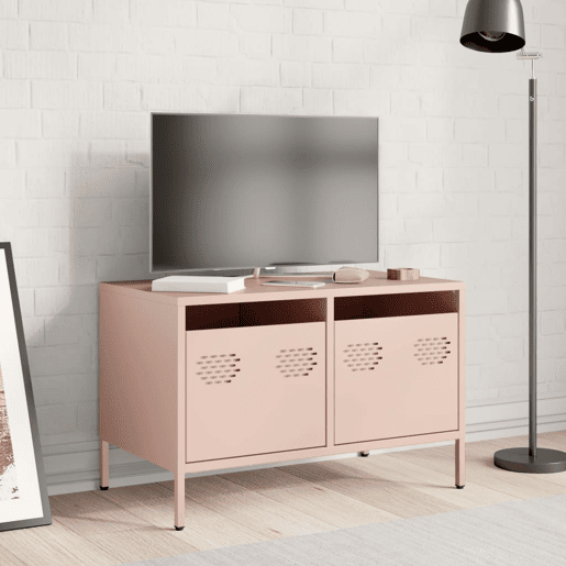 Móvel de TV - Modulo de TV - Armário de TV 68x39x43,5 cm aço laminado a frio rosa