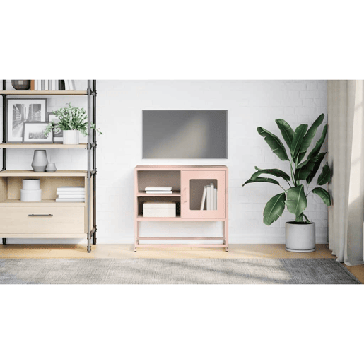 Móvel de TV - Modulo de TV - Armário de TV 68x39x60,5 cm aço rosa