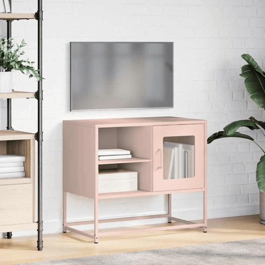 Móvel de TV - Modulo de TV - Armário de TV 68x39x60,5 cm aço rosa