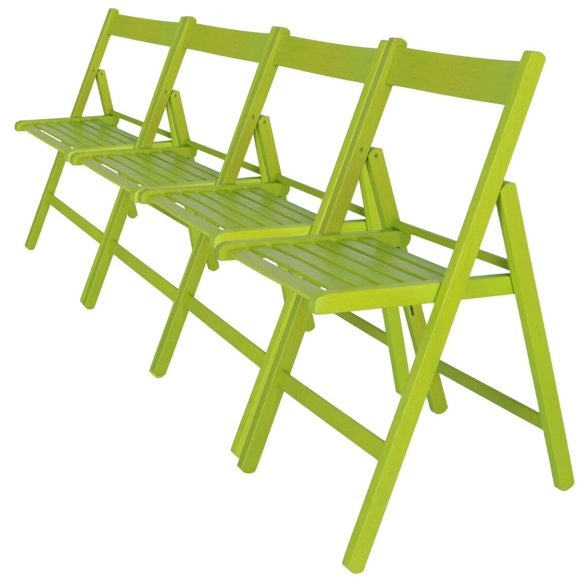 Well home - pack 4 sillas bas en madera de haya, acabado verde