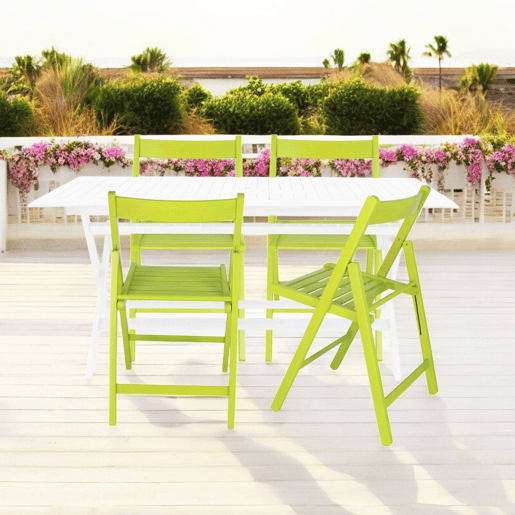 WELL HOME - Pack 4 Cadeiras BAS em madeira de faia, acabamento verde