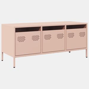 Móvel de TV - Modulo de TV - Armário de TV 101,5x39x43,5 cm aço laminado a frio rosa