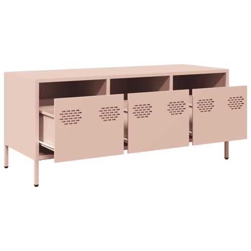 Móvel de TV - Modulo de TV - Armário de TV 101,5x39x43,5 cm aço laminado a frio rosa