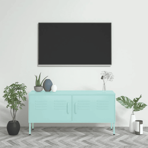 Móvel de TV - Modulo de TV - Armário de TV aço 105x35x50 cm verde-hortelã