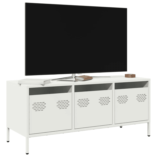 Móvel de TV - Modulo de TV - Armário de TV 101,5x39x43,5 cm aço laminado a frio branco