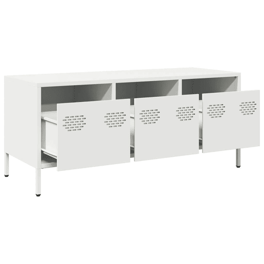 Móvel de TV - Modulo de TV - Armário de TV 101,5x39x43,5 cm aço laminado a frio branco