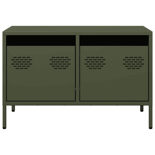 Móvel de TV - Modulo de TV - Armário de TV 68x39x43,5 cm aço laminado a frio verde-azeitona