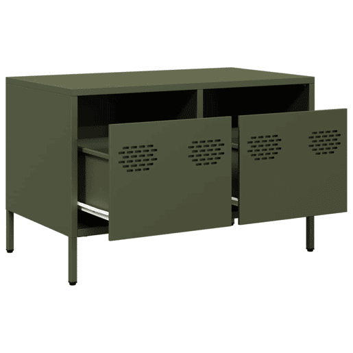 Móvel de TV - Modulo de TV - Armário de TV 68x39x43,5 cm aço laminado a frio verde-azeitona