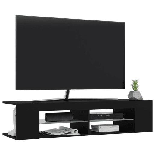 Móvel de TV - Modulo de TV - Armário de TV com luzes LED 135x39x30 cm preto