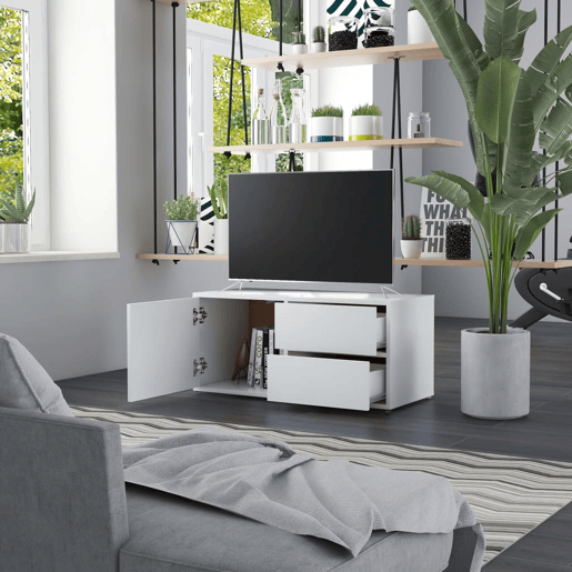 Móvel de TV - Modulo de TV - Armário de TV 80x34x36 cm derivados de madeira branco