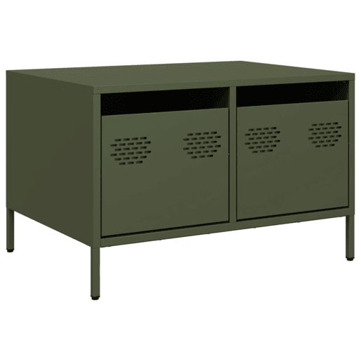 Móvel de TV - Modulo de TV - Armário de TV 68x50x43,5 cm aço laminado a frio verde-azeitona