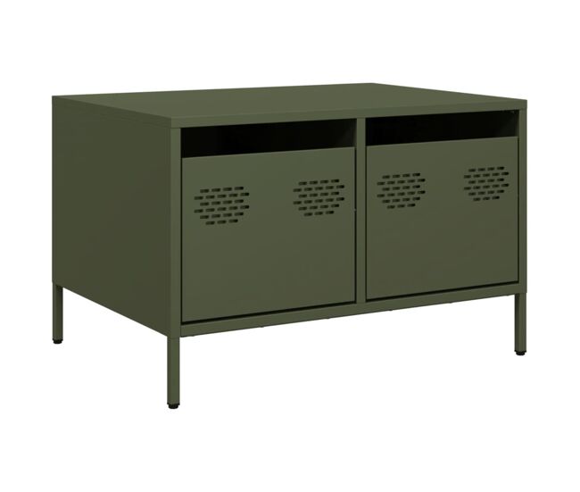 Mueble para tv - mueble tv - mesa de tv acero laminado en frío verde oliva 68x50x43,5 cm