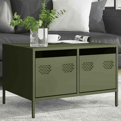 Móvel de TV - Modulo de TV - Armário de TV 68x50x43,5 cm aço laminado a frio verde-azeitona