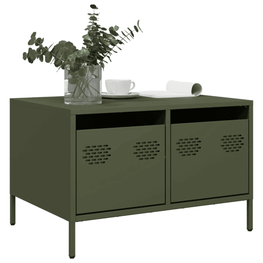 Móvel de TV - Modulo de TV - Armário de TV 68x50x43,5 cm aço laminado a frio verde-azeitona
