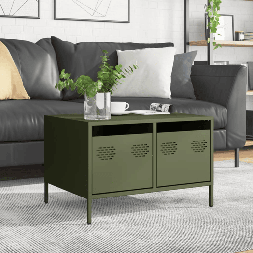 Móvel de TV - Modulo de TV - Armário de TV 68x50x43,5 cm aço laminado a frio verde-azeitona