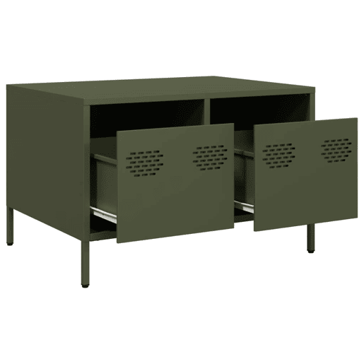 Móvel de TV - Modulo de TV - Armário de TV 68x50x43,5 cm aço laminado a frio verde-azeitona