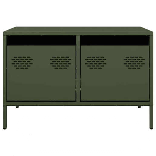 Móvel de TV - Modulo de TV - Armário de TV 68x50x43,5 cm aço laminado a frio verde-azeitona