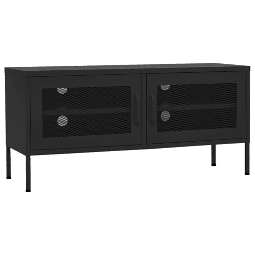 Móvel de TV - Modulo de TV - Armário de TV aço 105x35x50 cm preto