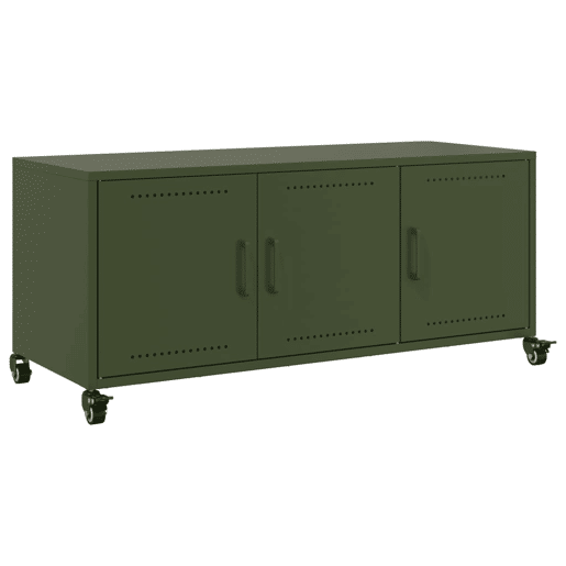 Móvel de TV - Modulo de TV - Armário de TV 100,5x39x43,5 cm aço verde-azeitona