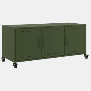Móvel de TV - Modulo de TV - Armário de TV 100,5x39x43,5 cm aço verde-azeitona