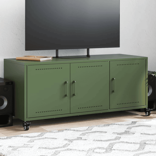 Móvel de TV - Modulo de TV - Armário de TV 100,5x39x43,5 cm aço verde-azeitona