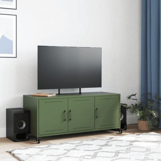 Móvel de TV - Modulo de TV - Armário de TV 100,5x39x43,5 cm aço verde-azeitona