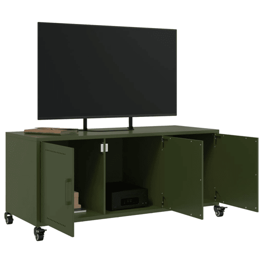 Móvel de TV - Modulo de TV - Armário de TV 100,5x39x43,5 cm aço verde-azeitona