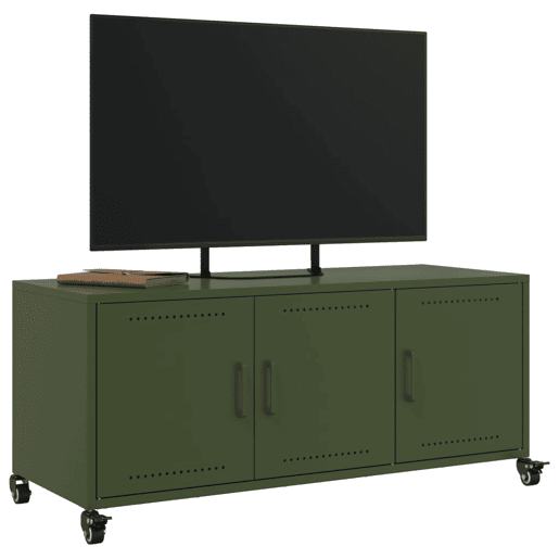 Móvel de TV - Modulo de TV - Armário de TV 100,5x39x43,5 cm aço verde-azeitona