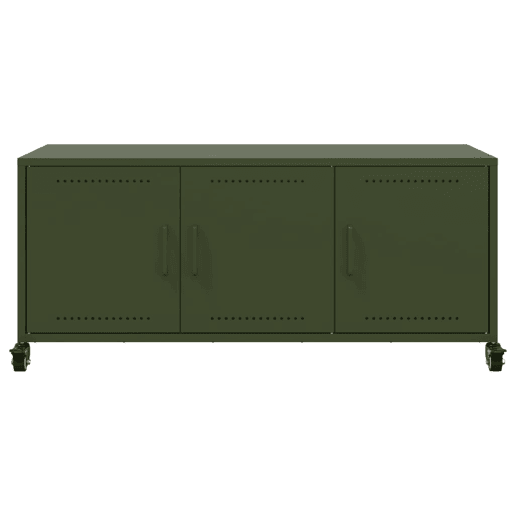 Móvel de TV - Modulo de TV - Armário de TV 100,5x39x43,5 cm aço verde-azeitona