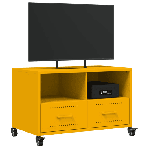 Móvel de TV - Modulo de TV - Armário de TV 68x39x43,5 cm aço amarelo mostarda