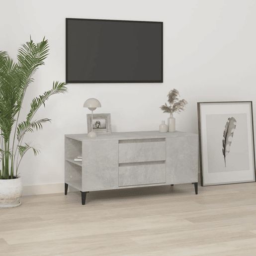 Móvel p TV, Armário de TV 102x44,5x50 cm derivados madeira cinzento cimento