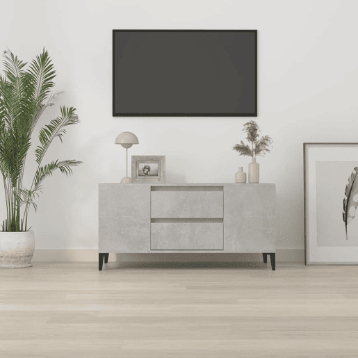 Móvel p TV, Armário de TV 102x44,5x50 cm derivados madeira cinzento cimento
