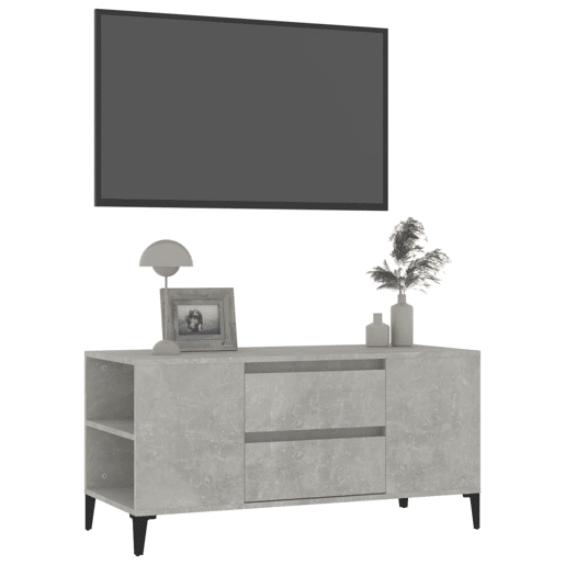 Móvel p TV, Armário de TV 102x44,5x50 cm derivados madeira cinzento cimento