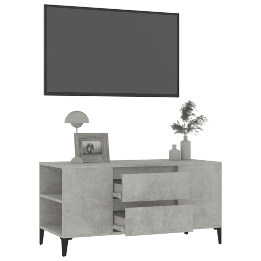 Móvel p TV, Armário de TV 102x44,5x50 cm derivados madeira cinzento cimento
