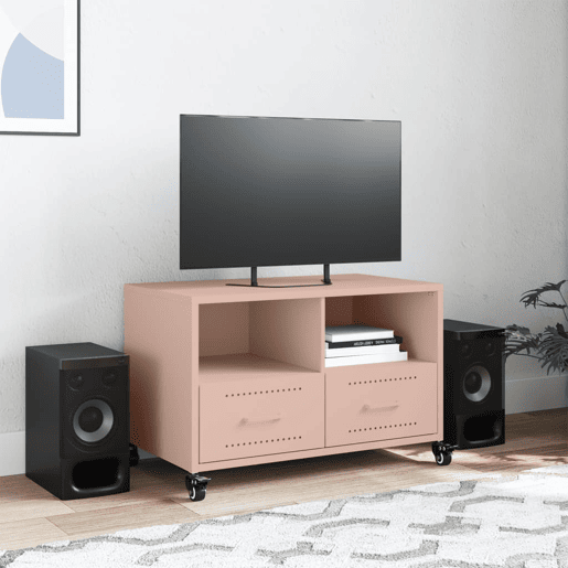 Móvel de TV - Modulo de TV - Armário de TV 68x39x43,5 cm aço rosa