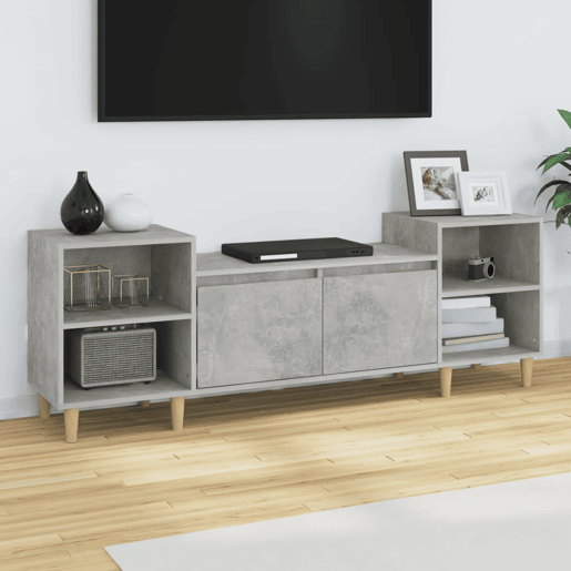 Móvel de TV - Modulo de TV - Armário de TV 160x35x55 cm derivados de madeira cinzento cimento