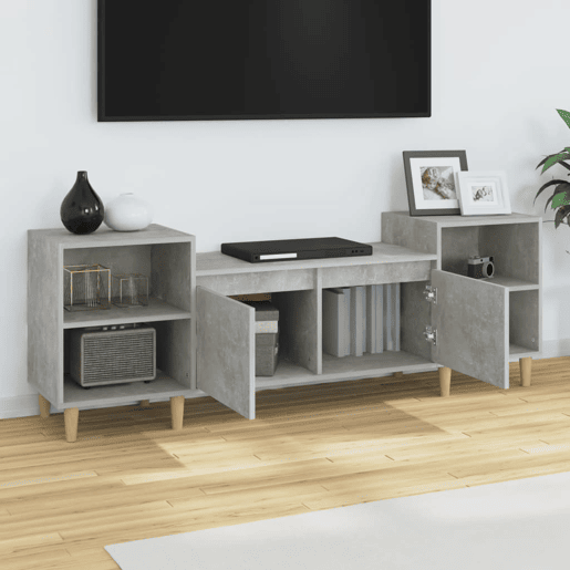 Móvel de TV - Modulo de TV - Armário de TV 160x35x55 cm derivados de madeira cinzento cimento
