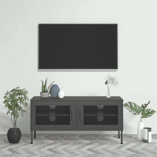 Móvel de TV - Modulo de TV - Armário de TV aço 105x35x50 cm antracite