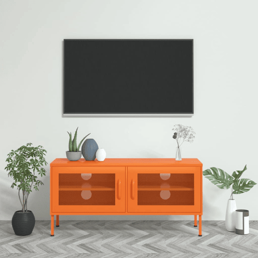Móvel de TV - Modulo de TV - Armário de TV aço 105x35x50 cm laranja
