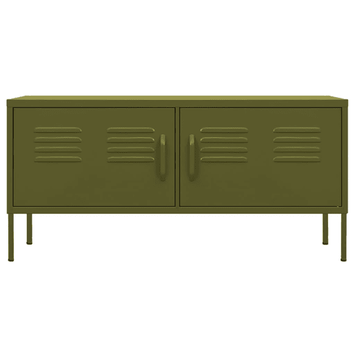Móvel de TV - Modulo de TV - Armário de TV aço 105x35x50 cm verde-azeitona