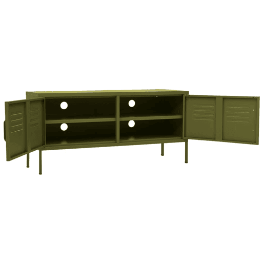 Móvel de TV - Modulo de TV - Armário de TV aço 105x35x50 cm verde-azeitona