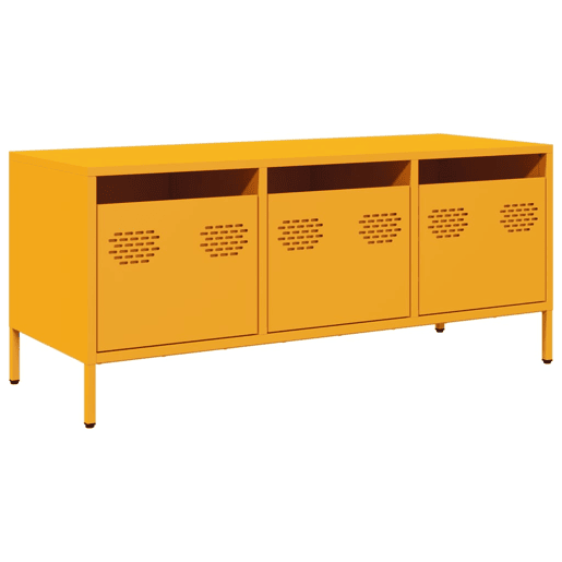 Móvel TV - Modulo de TV - Armário de TV 101,5x39x43,5 cm aço laminado a frio amarelo mostarda