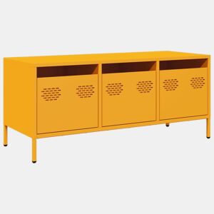 Móvel TV - Modulo de TV - Armário de TV 101,5x39x43,5 cm aço laminado a frio amarelo mostarda