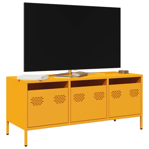 Móvel TV - Modulo de TV - Armário de TV 101,5x39x43,5 cm aço laminado a frio amarelo mostarda