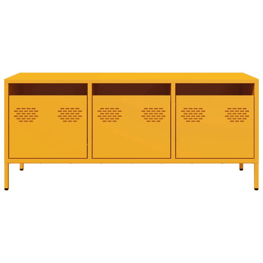 Móvel TV - Modulo de TV - Armário de TV 101,5x39x43,5 cm aço laminado a frio amarelo mostarda